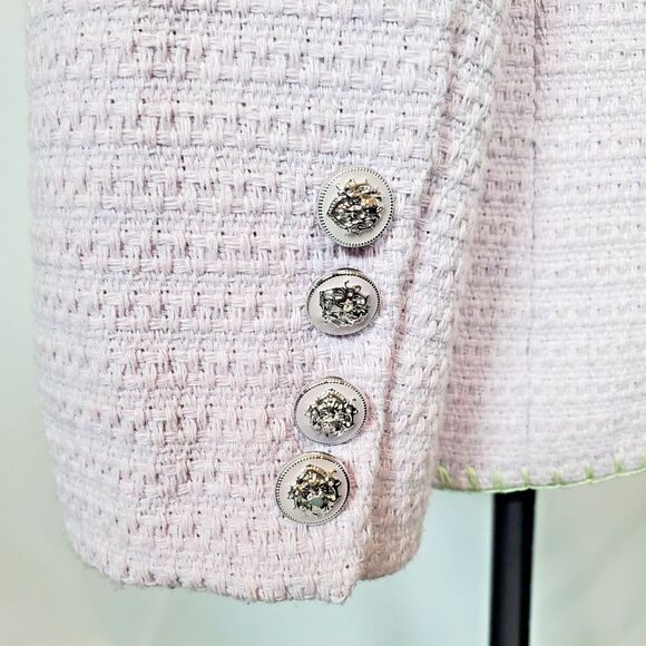 NEW 7 For All Mankind Women’s Tweed Blazer Small Purple Silver Button Jacket - Picture 6 of 12